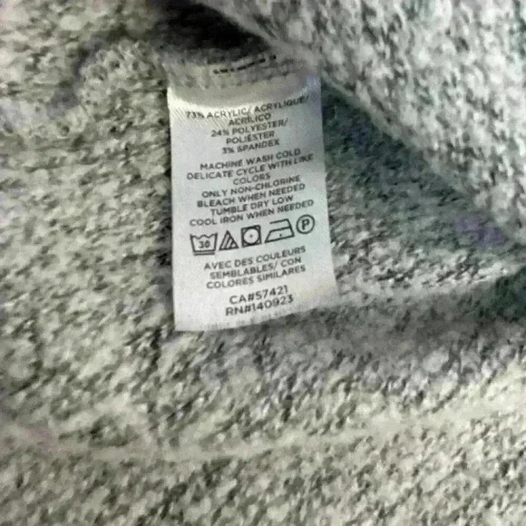 Loft Womens Med Gray Hooded Tunic Sweater Top Long Sleeve Acrylic Blend - Picture 6 of 10